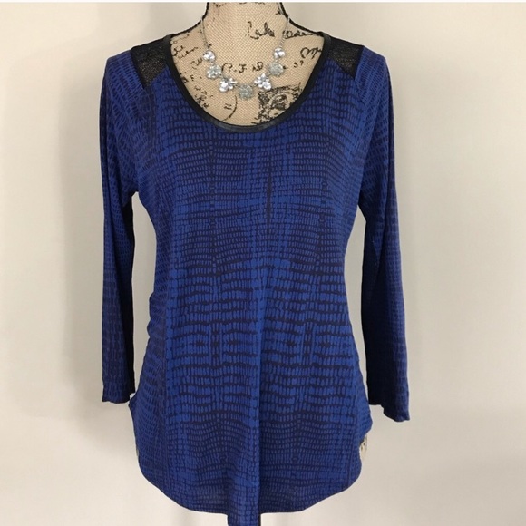 •Calvin Klein Jeans• vegan leather trim top - Picture 2 of 6